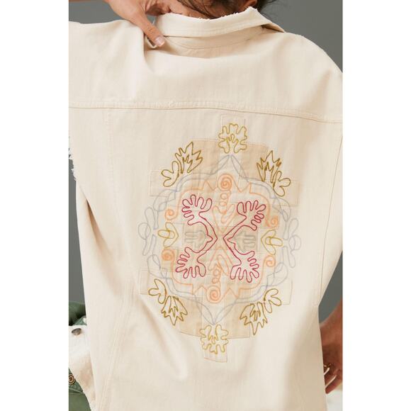 Anthropologie Pilcro Embroidered Denim Vest - New Women's XL - Picture 2 of 10